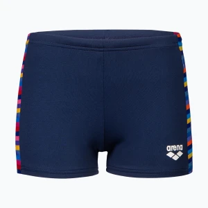 Bokserki pływackie dziecięce arena Racing Stripe Swim Short navy/navy multi