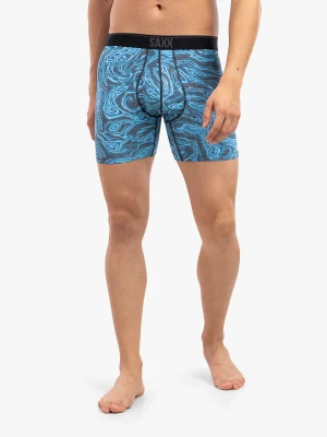 Bokserki Saxx Quest Boxer Brief Fly - malibu ripple effect