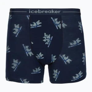 Bokserki termoaktywne męskie Icebreaker Merino 150 Anatomica BearTour AOP Boxers midnight navy Granatowy