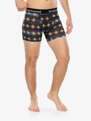 Bokserki termoaktywne Smartwool Merino Print Boxer Brief Boxed - deep navy paths crossed