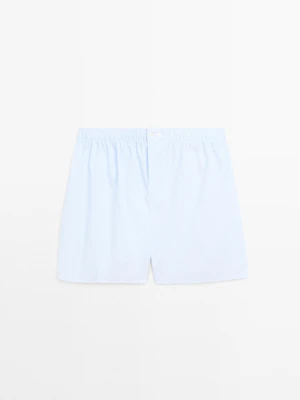 Bokserki W Drobną Kratkę - Błękitny - - Massimo Dutti - Mężczyzna