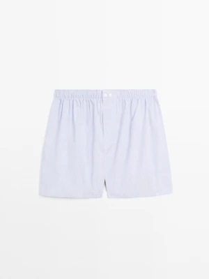 Bokserki W Drobną Kratkę - Granatowy - - Massimo Dutti - Mężczyzna