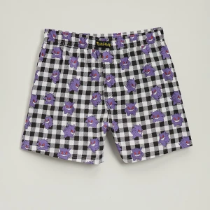 Bokserki w kratkę z motyem Gengara z Pokémonów House