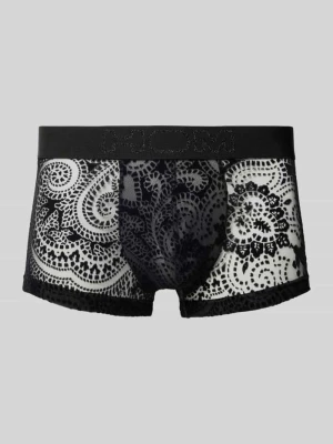 Bokserki w kroju slim fit w półprzezroczystym designie model 'Rhapsody' HOM czarny
