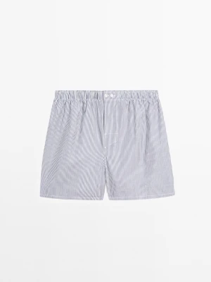 Bokserki W Paski - Granatowy - - Massimo Dutti - Mężczyzna
