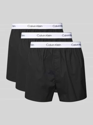 Bokserki z elastycznym paskiem z logo w zestawie 3 szt. Calvin Klein Czarny