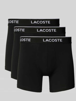 Bokserki z elastycznym paskiem z logo w zestawie 3 szt. Lacoste Czarny