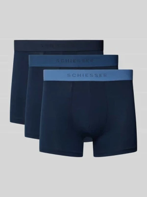 Bokserki z elastycznym paskiem z logo w zestawie 3 szt. Schiesser Granatowy