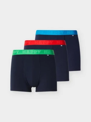 Bokserki z krótkimi nogawkami Happy Socks granatowy