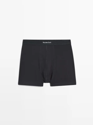 Bokserki Z Logo W Pasie - Granatowy - Massimo Dutti - Male