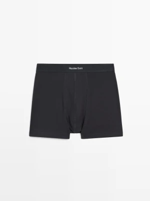 Bokserki Z Logo W Pasie - Granatowy - - Massimo Dutti - Mężczyzna