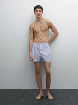 Bokserki Ze 100% Bawełny W Paski - Błękitny - - Massimo Dutti - Mężczyzna