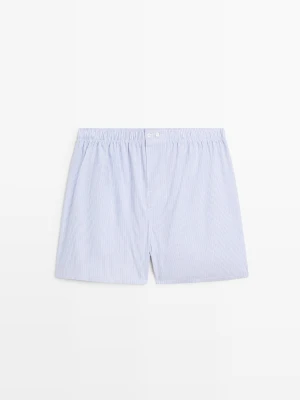 Bokserki Ze 100% Bawełny W Paski - Niebieski - - Massimo Dutti - Mężczyzna