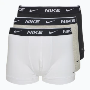 Bokserski męskie Nike Everyday Cotton Stretch Trunk 3 pary white/grey heather/black