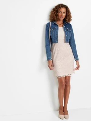 Bolerko dżinsowe z perełkami bonprix