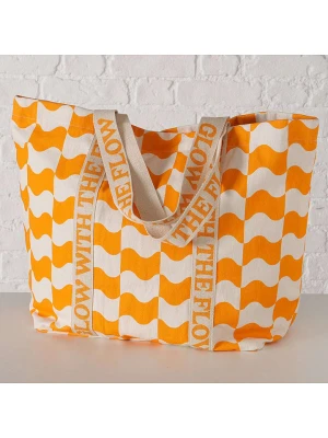 Boltze Shopper bag "Glow" w kolorze pomarańczowo-białym - 54 x 40 x 18 cm rozmiar: onesize