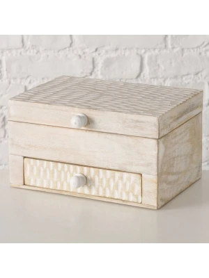 Boltze Szkatułka "Beala" w kolorze kremowym - 22, 5 x 13 x 17, 5 cm rozmiar: onesize
