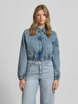 bomberka jeansowa o kroju relaxed fit z mieszanka bawełny Hugo Blue