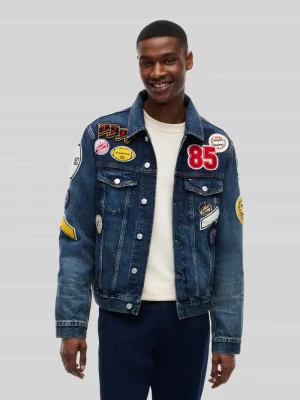 bomberka o kroju regular fit z czystej bawełny Tommy Jeans Jeansowy niebieski