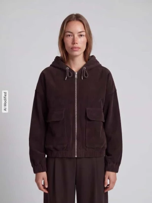 bomberka o kroju regular fit z mieszanki bawełny model 'KENZIE' Only Czekoladowy