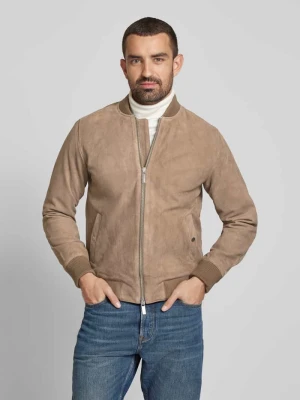 Bomberka o kroju regular fit z naturalnej skóry koziej model ‘ARCHIVE’ Selected Homme