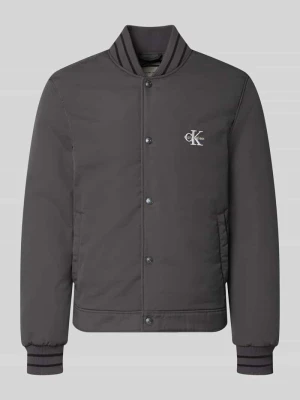 Bomberka o kroju relaxed fit z czystej bawełny Calvin Klein Jeans Grafitowy
