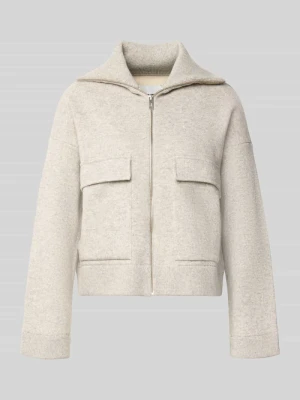 Bomberka oversized z mieszanki bawełny model 'COTTON-WOOL KNIT' ARMEDANGELS Beżowy