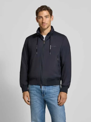 bomberka w kroju regular fit z detal z logo Armani Exchange Granatowy