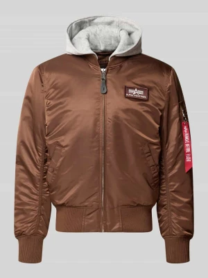 bomberka w kroju regular fit z kapturem Alpha Industries Jasnobrązowy