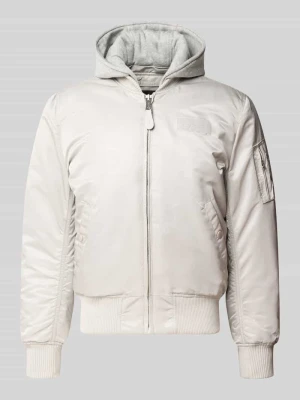 bomberka w kroju regular fit z kapturem Alpha Industries Jasnoszary