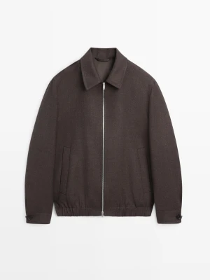 Bomberka Wełniana Z Zamkiem - Brązowy - - Massimo Dutti - Mężczyzna