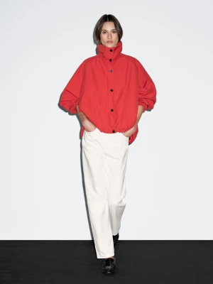 Bomberka Z Bufiastym Rękawem I Wysokim Kołnierzem - Czerwony - - Massimo Dutti - Female