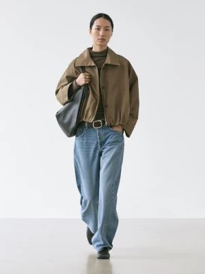 Bomberka Z Golfem - Ciemny Khaki - - Massimo Dutti - Kobieta