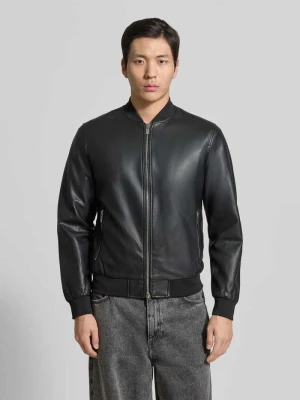 Bomberka z materiału skóropodobnego z zamkiem błyskawicznym dwustronnym MARKUP