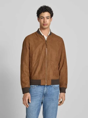 bomberka z materiału skóropodobnego ze stójką jack & jones