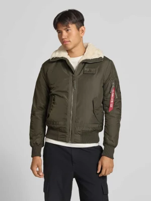 Bomberka z naszywką z logo i kołnierzykiem typu kent Alpha Industries Ciemnozielony
