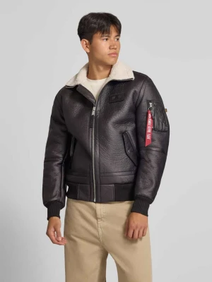 Bomberka z naszywką z logo i kołnierzykiem typu kent Alpha Industries Czarny