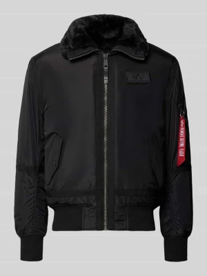 Bomberka z naszywką z logo i kołnierzykiem typu kent Alpha Industries Czarny