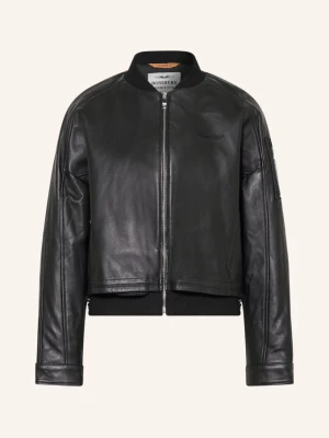 Bombers Original Kurtka Skórzana Merrin schwarz CZARNY