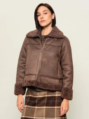 BOMBOOGIE Kożuch | Regular Fit | shearling brązowy
