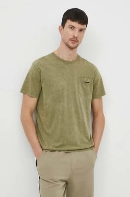 Bomboogie t-shirt bawełniany męski kolor zielony gładki TM8554TJIS4