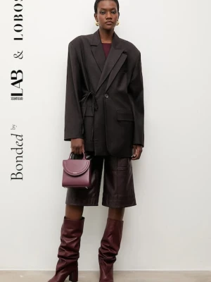 Bonded by Answear.LAB & LOBOS marynarka wełniana kolor brązowy jednorzędowa gładka