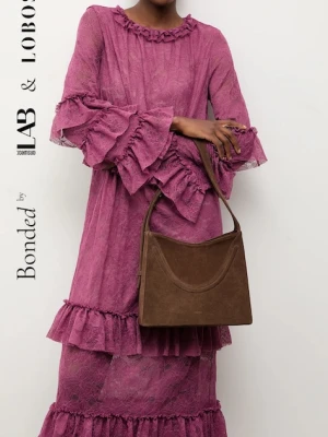 Bonded by Answear.LAB & LOBOS torebka zamszowa kolor brązowy