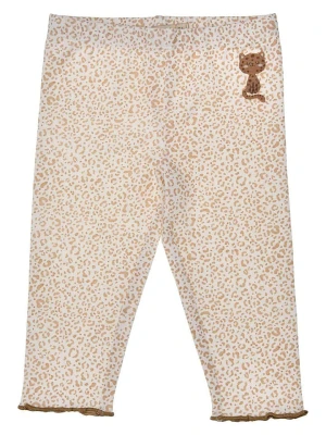 Bondi Legginsy "Leoallover" w kolorze beżowym rozmiar: 86