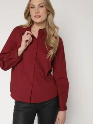 Bordowa Bawełniana Koszula o Klasycznym Kroju Liadovia