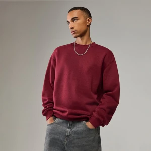 Bordowa bluza crewneck regular fit basic House