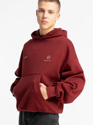 Bordowa bluza REGULAR z minimalistycznym haftem z przodu Reporter