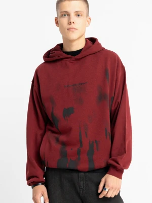 Bordowa bluza REGULAR z nadrukiem na całości Reporter