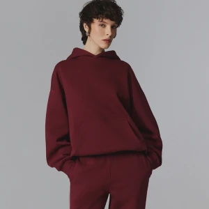 Bordowa bluza z kapturem loose fit House