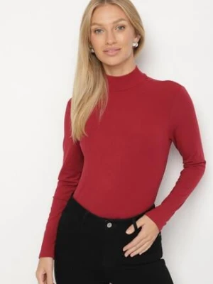 Bordowa Bluzka Golf Typu Longsleeve Altera glo-story